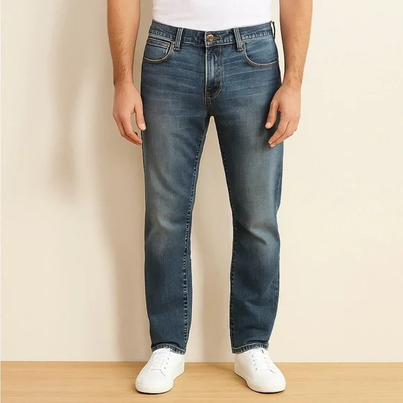 Tommy Hilfiger Blue Straight-Leg Jeans with Lived-In Look - Picture 1 of 10